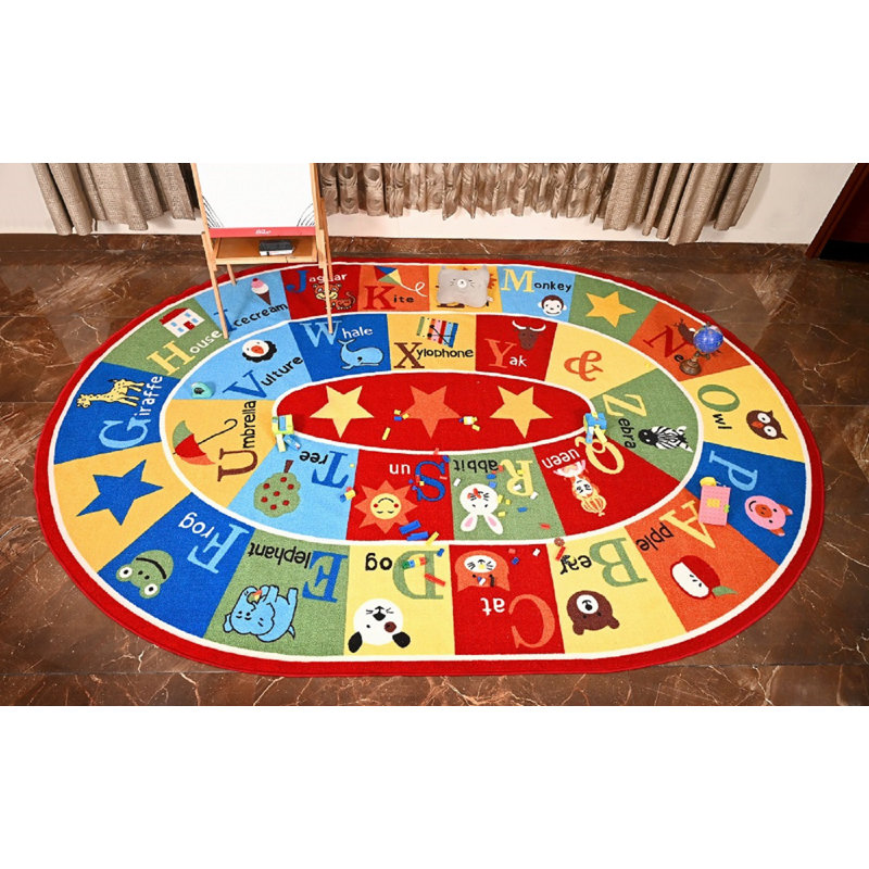 Furnish my Place Nielsville  745 ABC with Animal ABC Area Rug for Kids | Educational Alphabet | Animals Children Rug | Contemporary Design | Multicolor