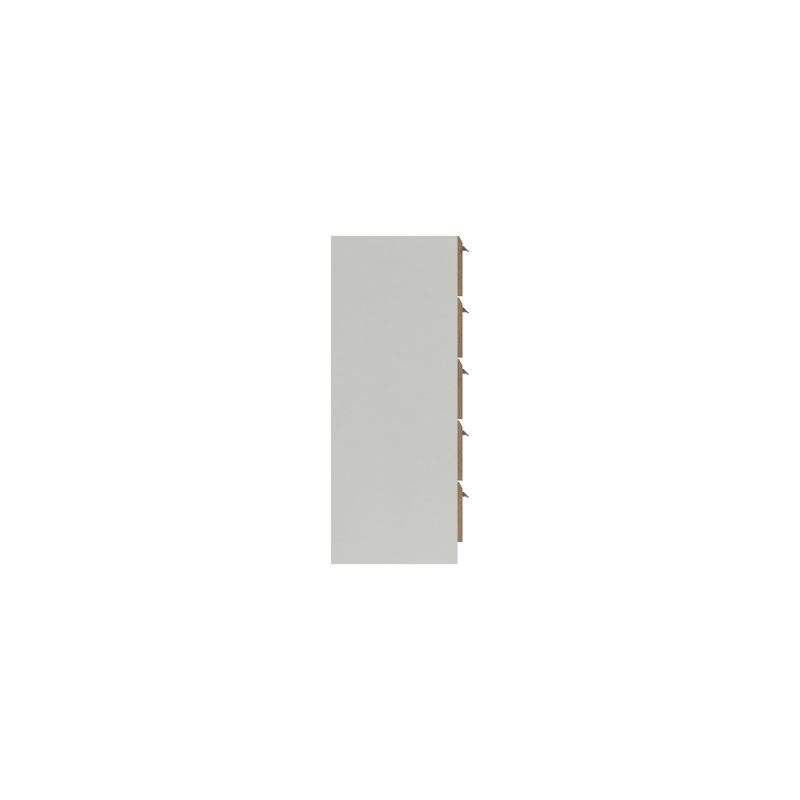 Harvey-Lee 38cm W 5 - Drawer Chest of Drawers, White/Natural Rustic Oak
