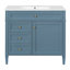 Meuble-lavabo simple 36 po - lavabo supérieur + rangement ambré 36 po