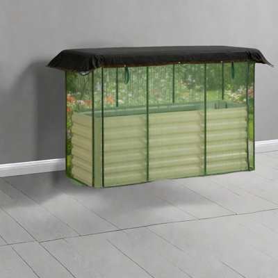 Durable Galvanized Steel Planters With Crop Cage, Modern Style For Home Gardens