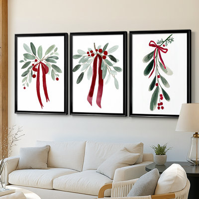 Art de Noël de Noël Cxxv - Toile tendue avec châssis sur mesure - 3 pièces