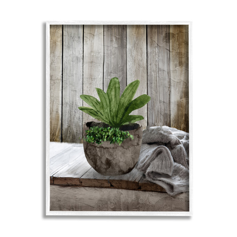Bb-231-Cozy Rustic Plots Rustic Plant encadré sur bois par Kim Allen, H 20 po x l 16 po x P 1,5 po