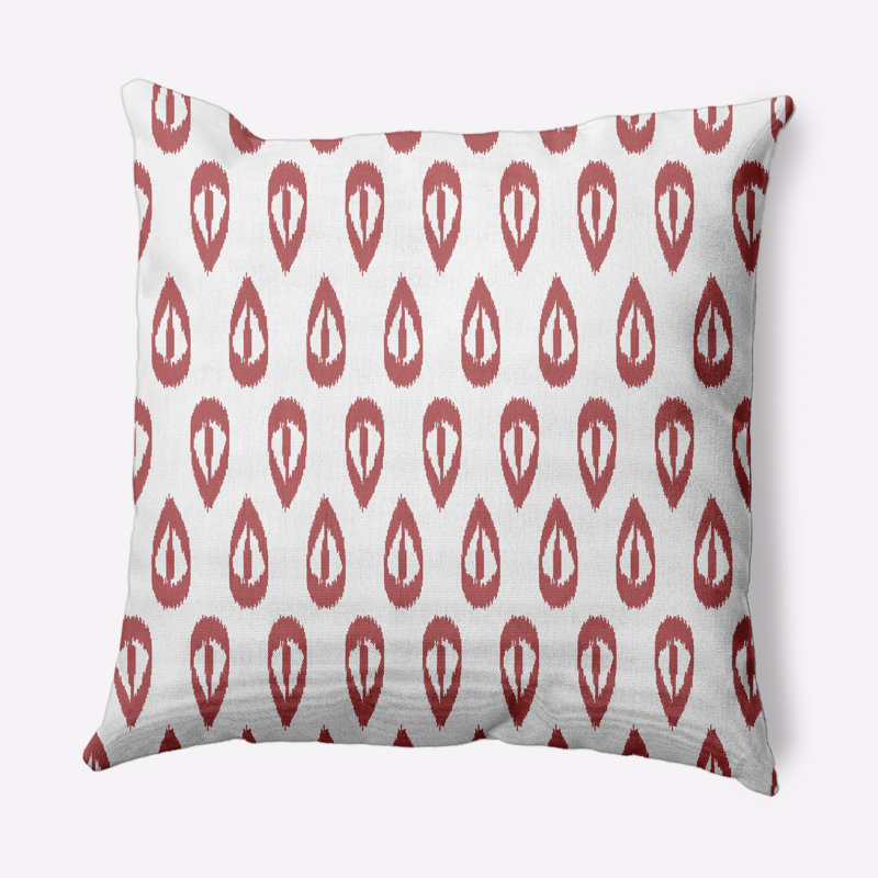 Housse et insert de coussin décoratif décoratif Ikat Tears, Rouge / orange, 16 po x 16 po