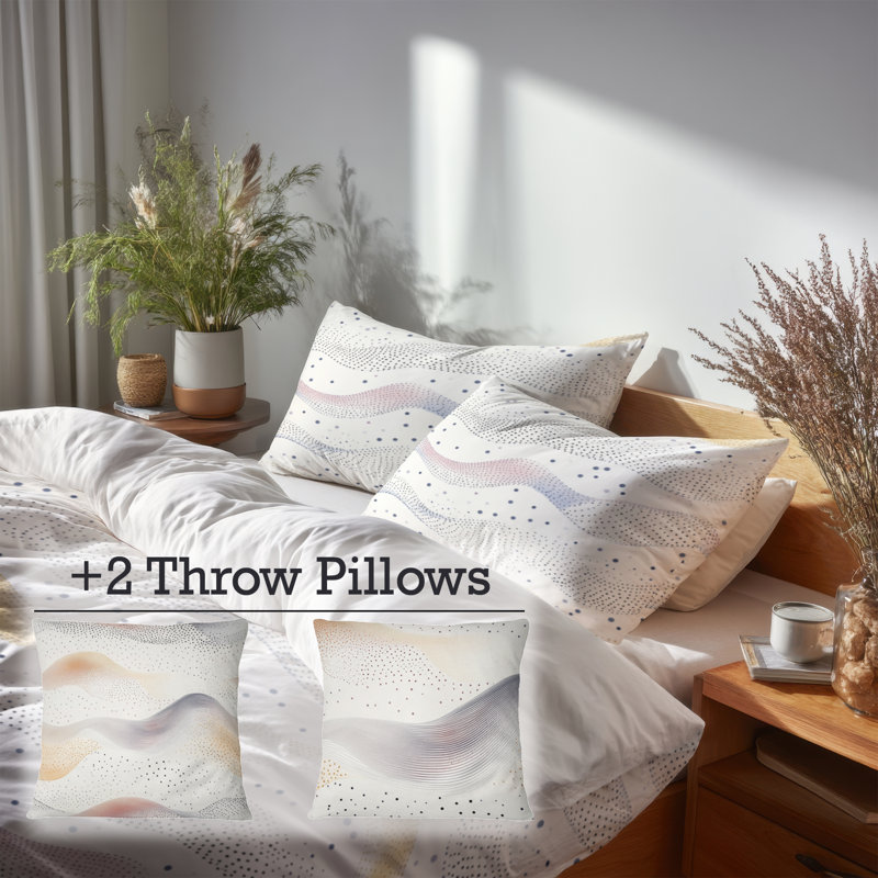 Ensemble de literie 5 pièces Dots, Housse de couette très grand + 4 pièces supplém