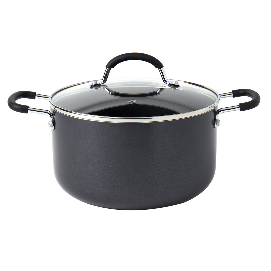 Denmark Tools for Cooks 6-Quart Nonstick Aluminum Dutch Oven Pot, Black Denmark