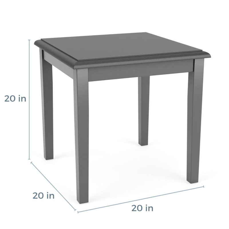 Table de bout en bois Lenox, H 20 po x l 20 po x P 20 po, Étain