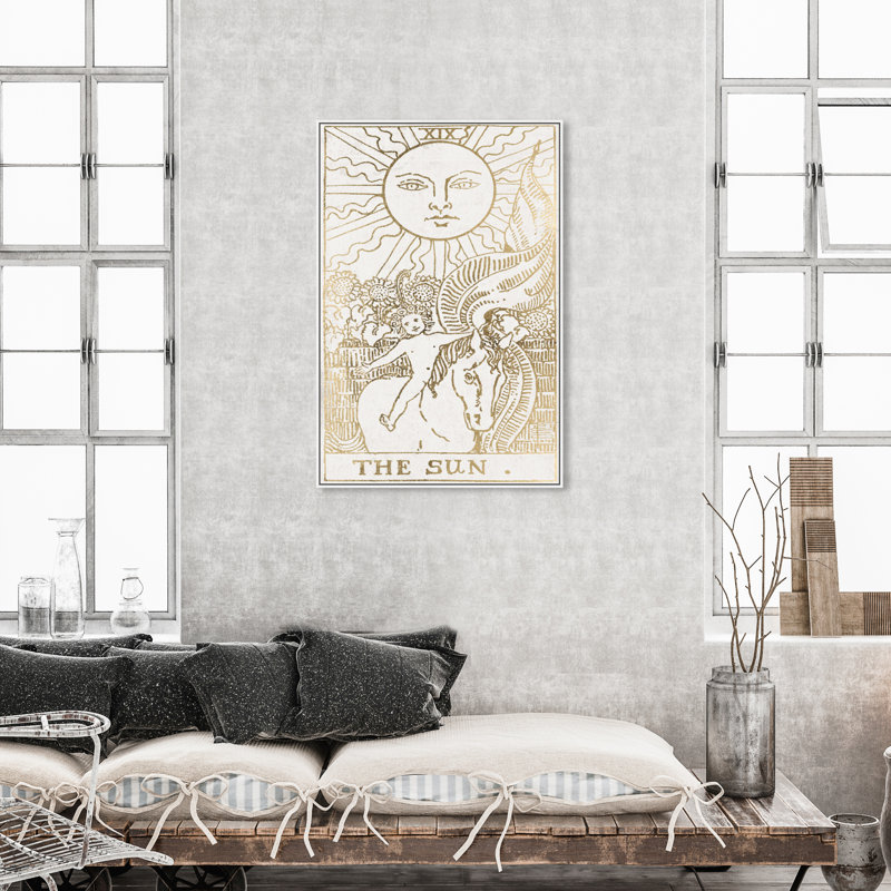 " The Sun Tarot Luxe ", White Framed, 45" H x 30" W