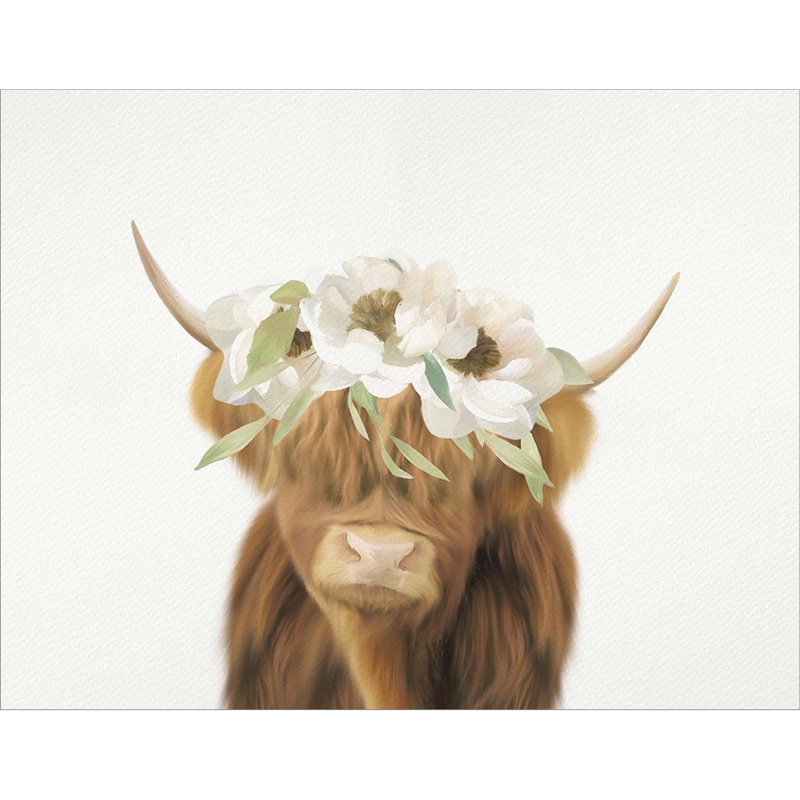 «Highland Cow» par Leah Straatsma - impression sur toile tendue