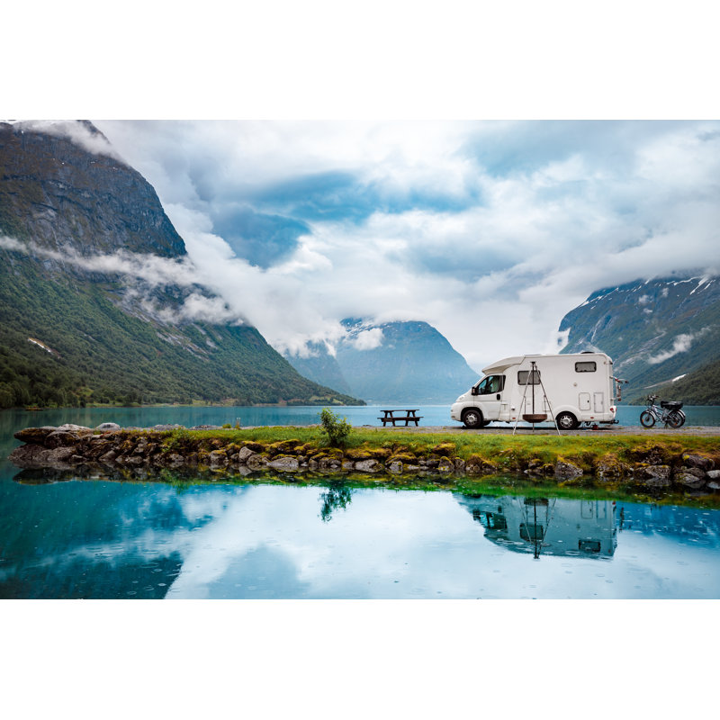 Family Vacation Travel RV, Holiday Trip In Motorhome by Cookelma - Wrapped Canvas Print, 30cm H x 46cm W x 3.8cm D