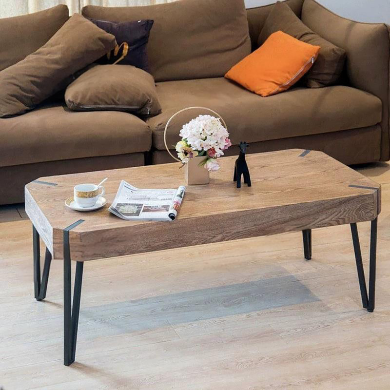Table de bout rectangulaire de style américain rétro, H 19,7 po x L 51,2 po x l 23,6 po