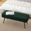 Banc rembourré moderne de 43,3 po avec structure en métal et tissu en peluche-1040416781
