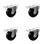 4 Inch SS Soft Rubber Swivel Bolt Hole Caster Set with Total Lock Brake SCC