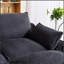 Canapé d'angle modulaire compressé en forme de L avec repose-pieds amovible et coussins nuage détachables, idéal pour les espaces de vie modernes.-1124990205