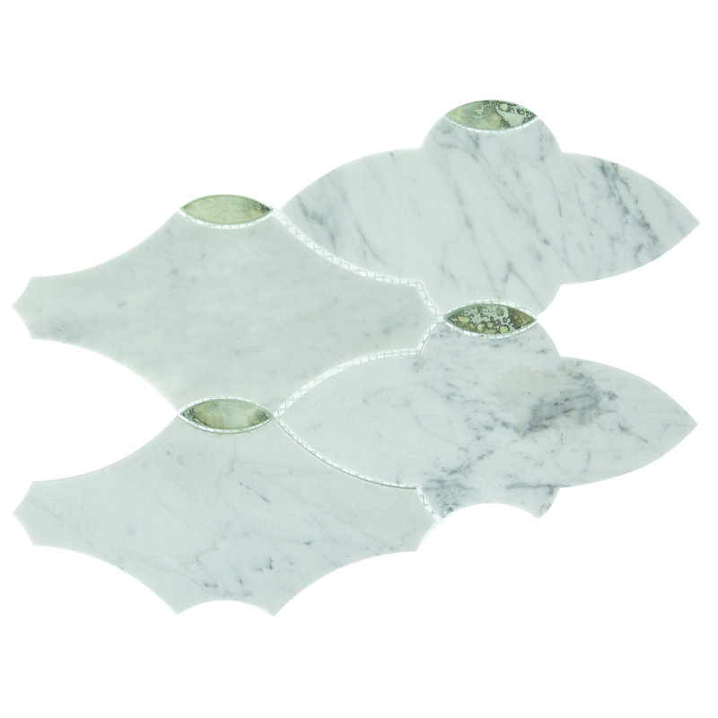 Random Sized Natural Stone Mosaic Wall Tile, Carrara White