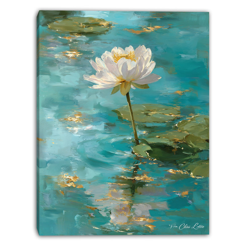 «Solitaire Lotus Glow», art mural sur toile tendue