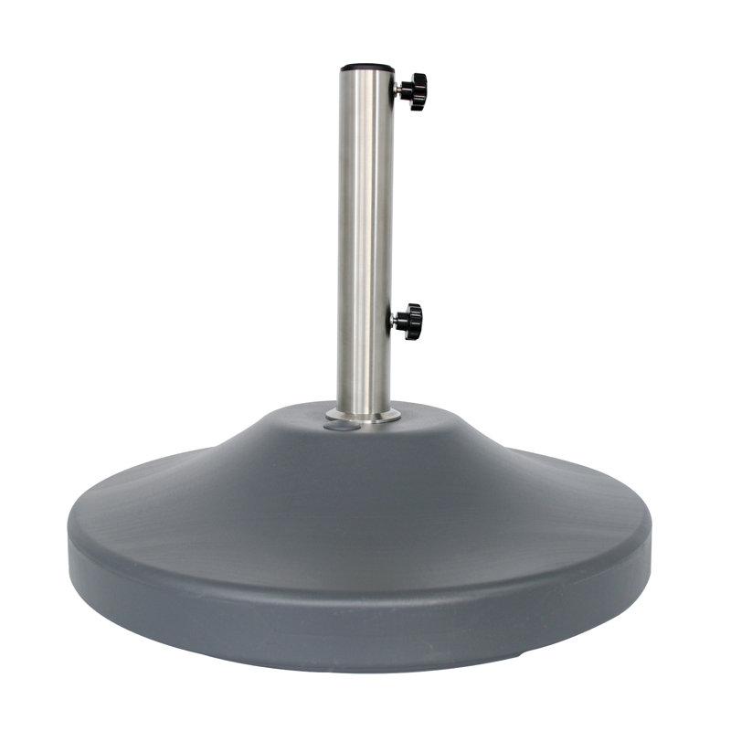 Heavy Duty Gray Stainless Steel Fillable Umbrella Base with Wheels