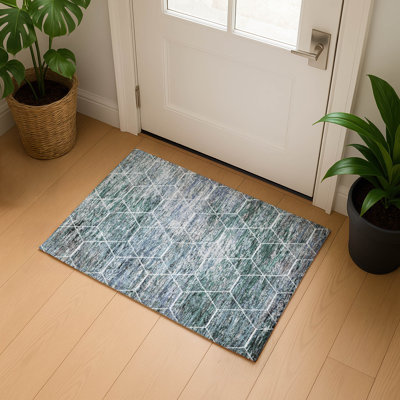 Premium Machine Washable Lubbers AMF1724 Geometric Rug