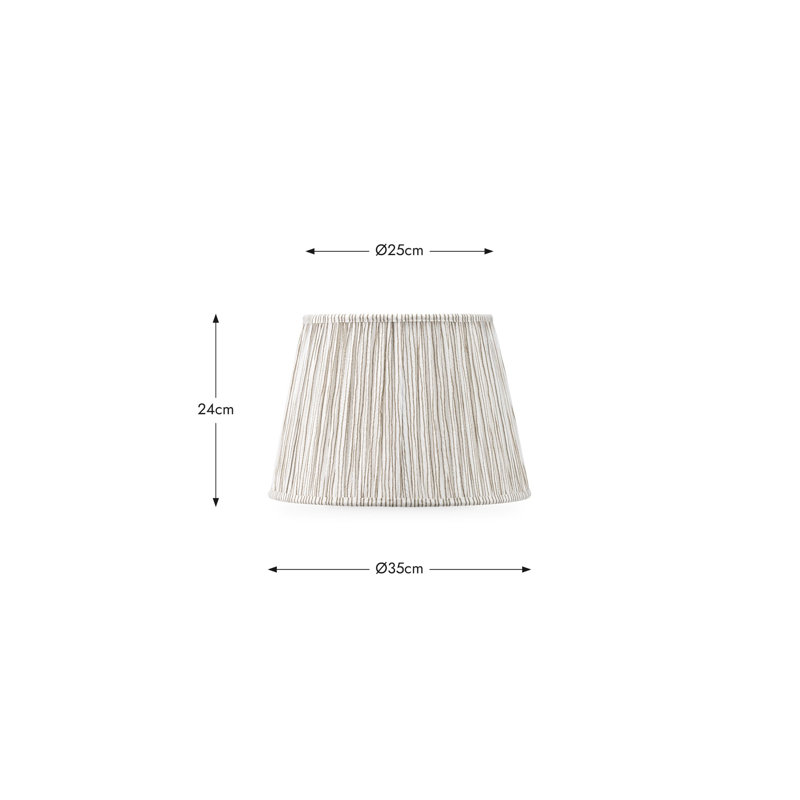 Pleated Cotton Lamp Shade, 24cm H x 35cm W x 35cm D, Natural