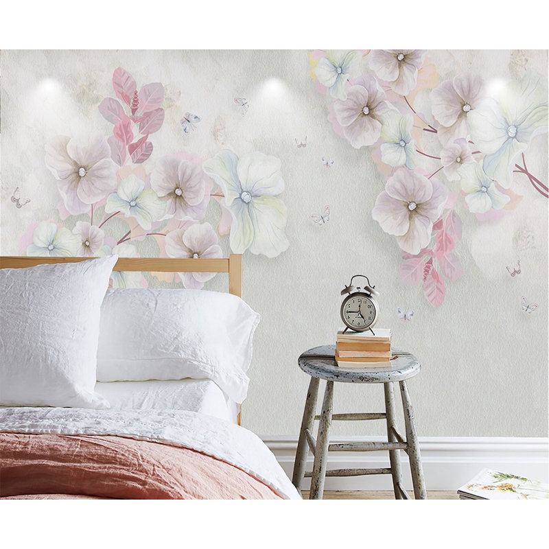 Murale à peindre L 6,25 pi x l 112 po Nordic Flower, L 8,83 pi x l 15,58 pi
