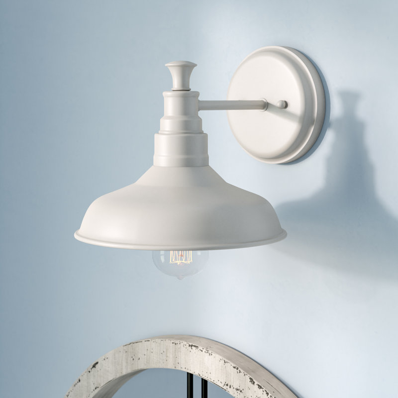 Caryn Steel Armed Sconce, Antique White