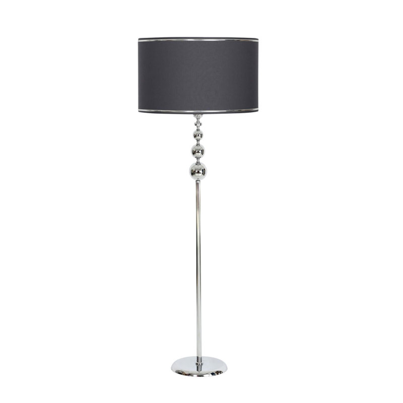 Stylish Metal Floor Lamp, Anthracite & Chrome, 15.7 in Diameter x 63 in Height | E27 Socket, Max 40W | Includes Setup Instructions | Modern Design for Living Room, Bedroom & Office, Elegant Lighting Solution