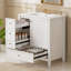 Meuble-lavabo 30 po avec lavabo, 1 armoire et 3 tiroirs, panneau de bois massif et panneau de fibres à densité moyenne, blanc-86867071