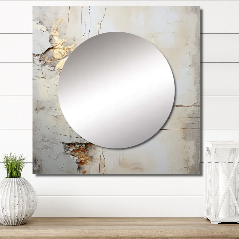 Bolish - Grand miroir carré à formes abstraites pour décoration murale, 29 po x 29 po