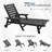 HDPE 6-Position Adjustable Patio Chaise Lounge With Wheels & Cup Holder Heavy Duty Outdoor Recliner For Pool-130056045