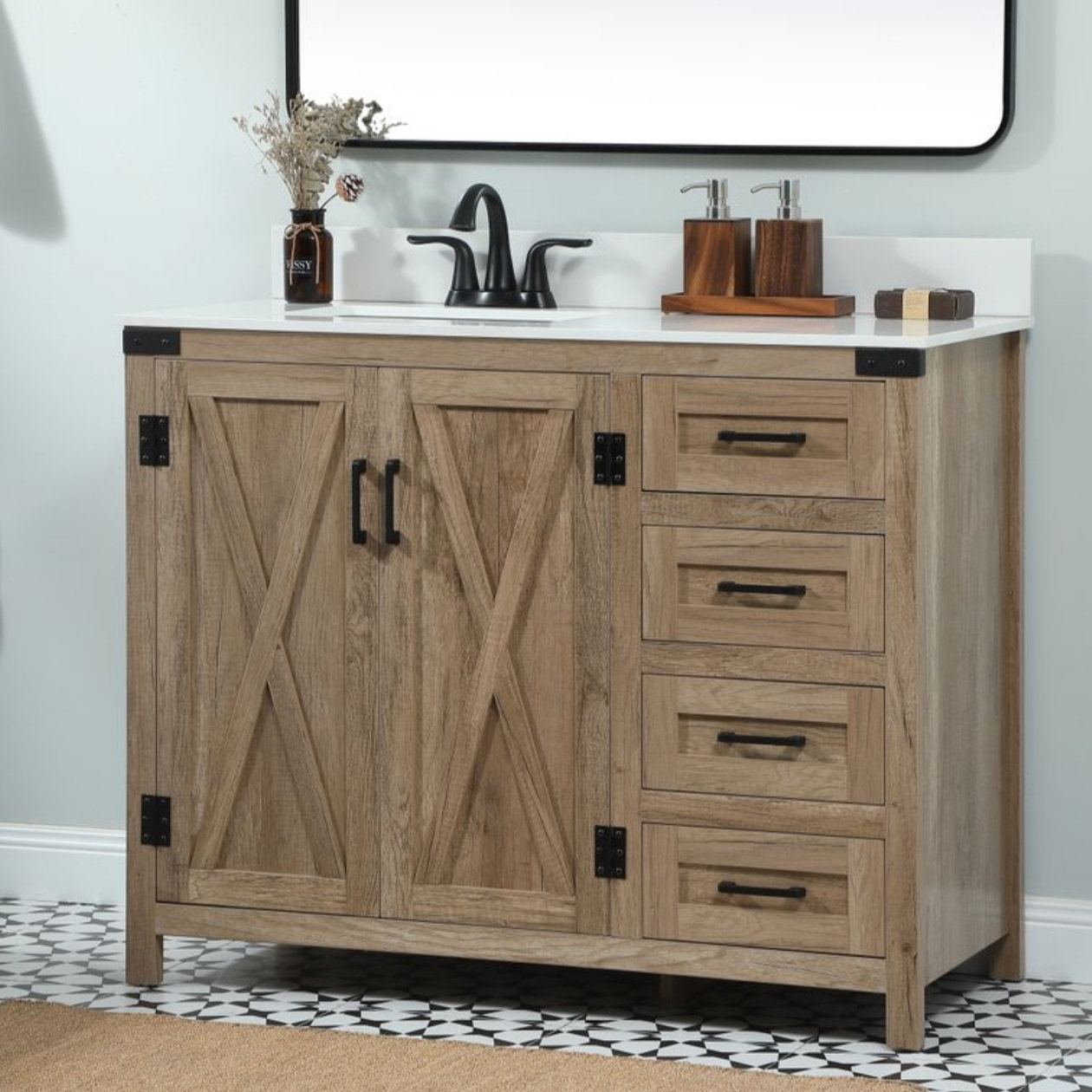 Slayton 42'' Single Bathroom Vanity, Natural Oak