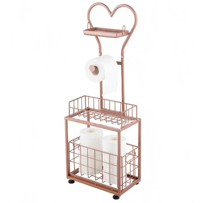 Freestanding Toilet Paper Holder, Drawer Style Storage Compartment, With Storage Shelf Reserve For Phone Tablet Magazine Bathroom Organizer