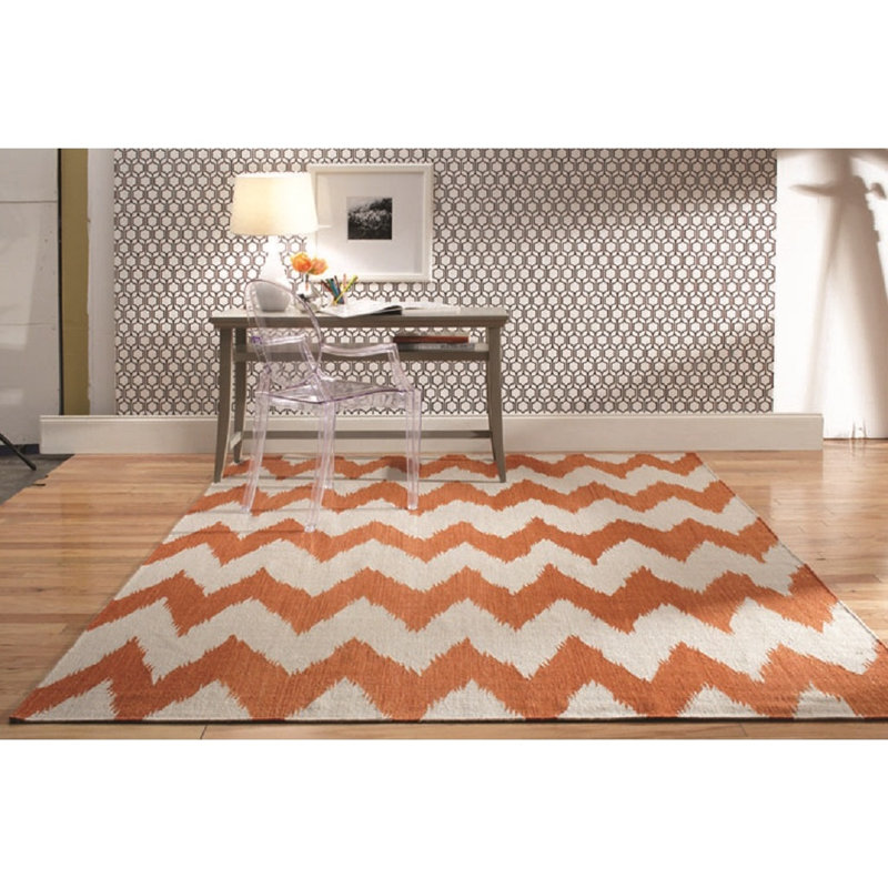Giacoma Performance Flatweave Wool Chevron Indoor Rug, Rectangle 8' x 11'