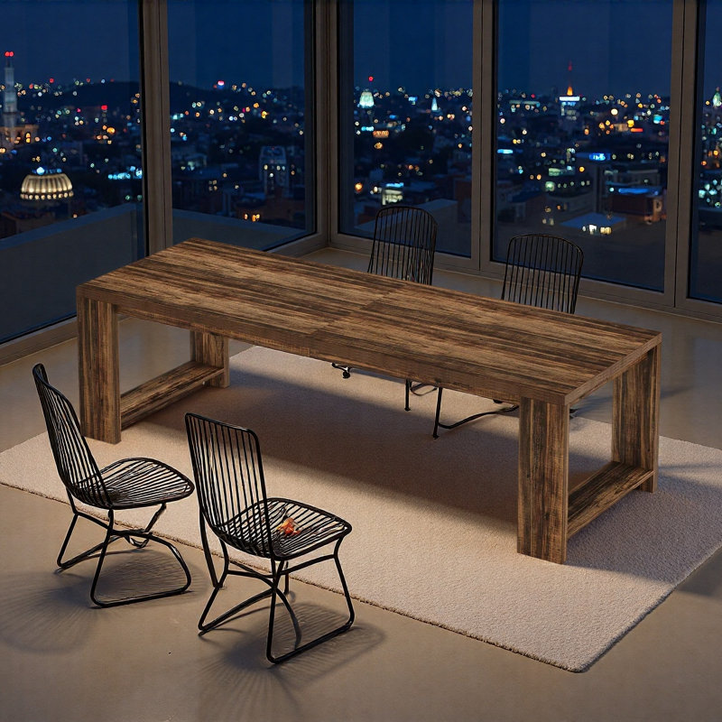 Work Desk,Two Person Gaming Desk,Computer Desk Conference Table, Dark Brown