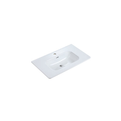 Sleek Integrated Ceramic Basin In Glossy White - Ideal For Bathroom And Kitchen Sleek, To