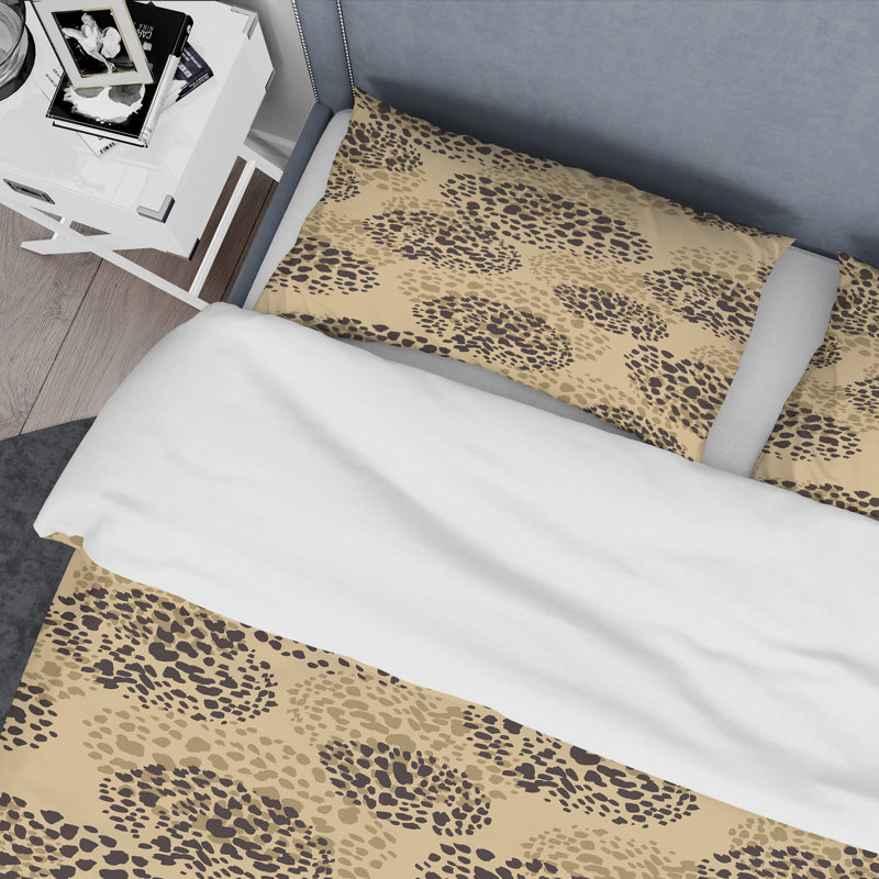 Ensemble de housse de couette en microfibre beige / noir 2 pièces