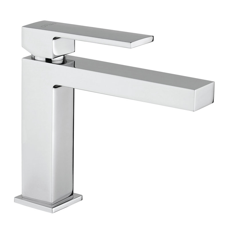 Quadro Single-Hole Bathroom Faucet with Drain Assembly, Chrome