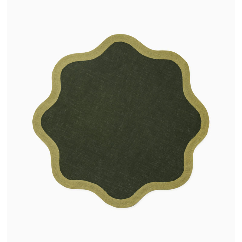 Ondulato Linen Novelty Napkins, Forest/Celadon