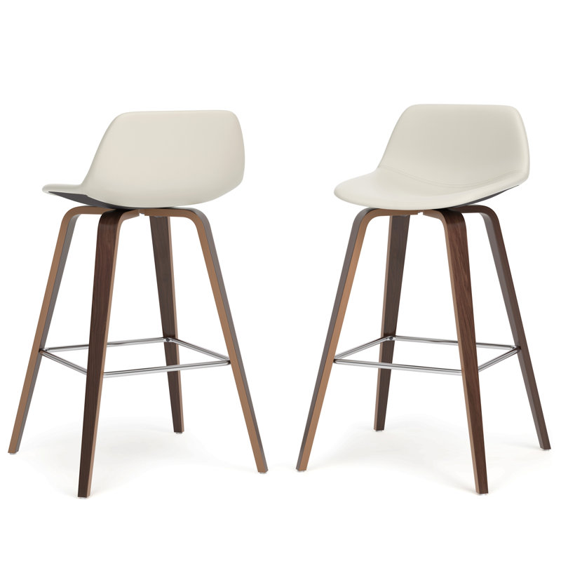 Tabouret à hauteur de comptoir / de bar Bentwood (ensemble de 2), Siège beige / structure brune