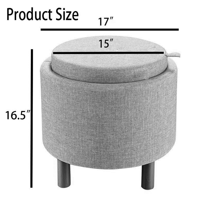 Groark Upholstered Ottoman, Gray Fabric
