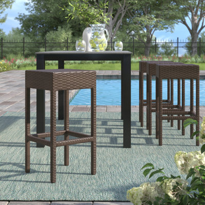 Stratford High-Density Polyethylene (HDPE) Wicker Outdoor Stool