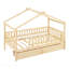 Lit simple en bois avec deux tiroirs, naturel-219759871