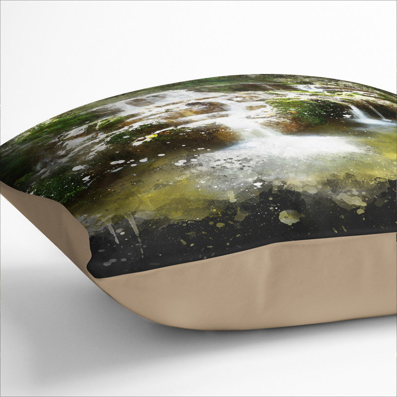 Forest Stream Vol.2 Square Throw Cushion, 55cm H x 55cm W x 20cm D, Stone