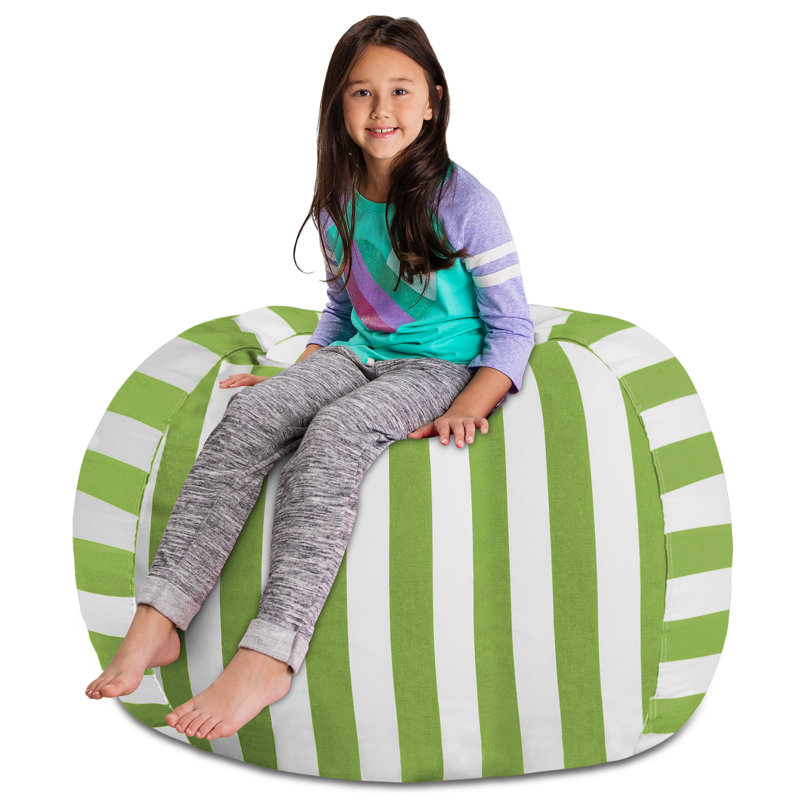 Kids Bean Bag Chair Cover - Stuffed Animal Storage & Toy Organizer with Zipper - Plush Storage Kids Bean Bag Cover only for Toddlers and Children's Rooms - Organizes Pillows, Blankets, and Stuffies - Multiple Colors, Sizes, and Fabrics