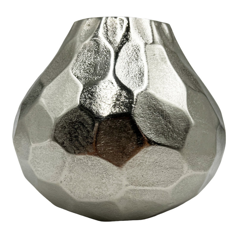 Khyson Handmade Aluminum Table Vase, Silver