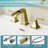 Gold Bathroom Faucets 8" Waterfall 2 Handle Bathroom Sink Faucet With Metal Pop-Up Drain