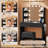 Makeup Vanity With LED Lighted Mirror & Power Outlet, Vanity Desk With 2 Drawers, 4 Open Shelves and Hair Dryer Rack For Bedroom-741262381