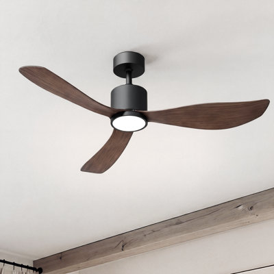 52" Ceiling Fan with Light Included, Large 3-Blade High-Airflow 6-Speed Remote Control, Reversible Airflow Low Noise DC Motor