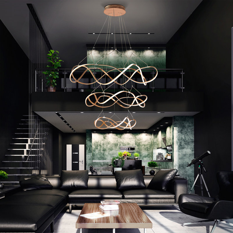 Berto 6 - Light LED Chandelier, Rose Gold