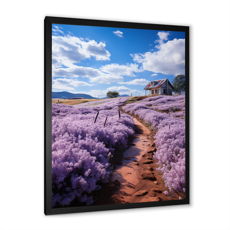 «Vietnam Dalat Countryside Lavender Field», reproduction d'art sur toile, H 44 po x l 34 po x P 1,5 po, Cadre simple noir