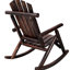 Fauteuil à bascule d'extérieur robuste en bois brun, éléments de confort ergonomiques, mouvement fluide, idéal pour foyer extérieur et intérieur, siège