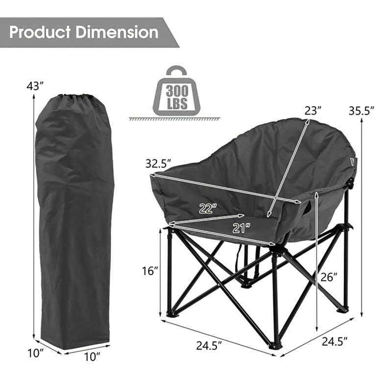 Iyauna Folding Camping Chair, Gray
